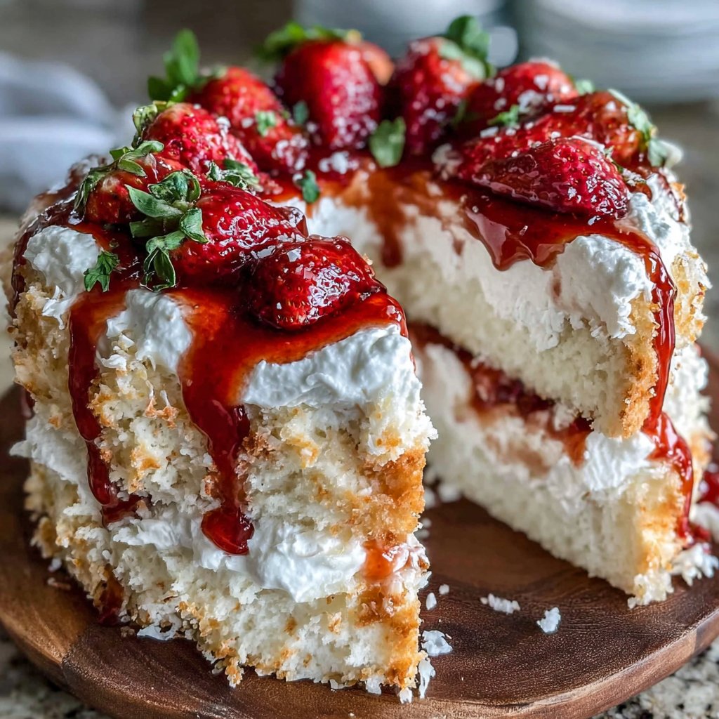 Strawberry Dream Angel Cake