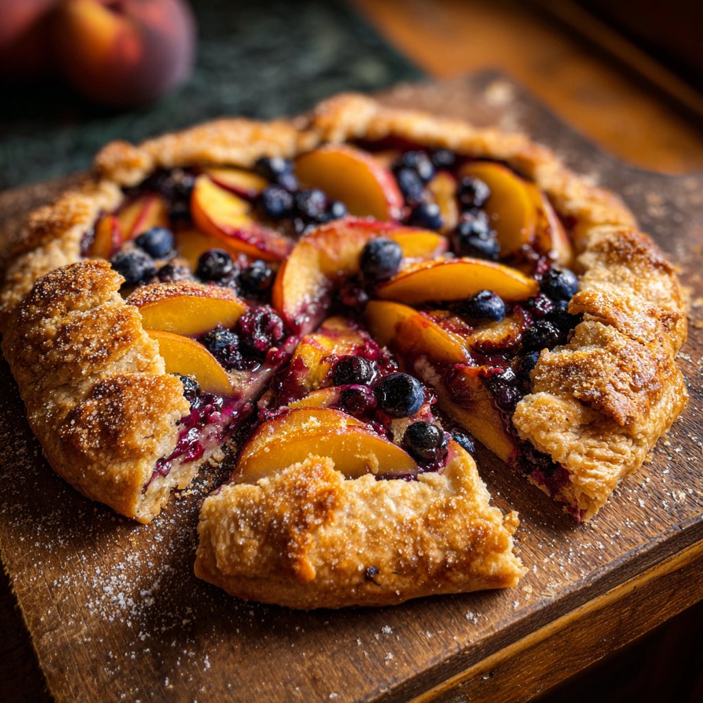 Peach and Blueberry Galette