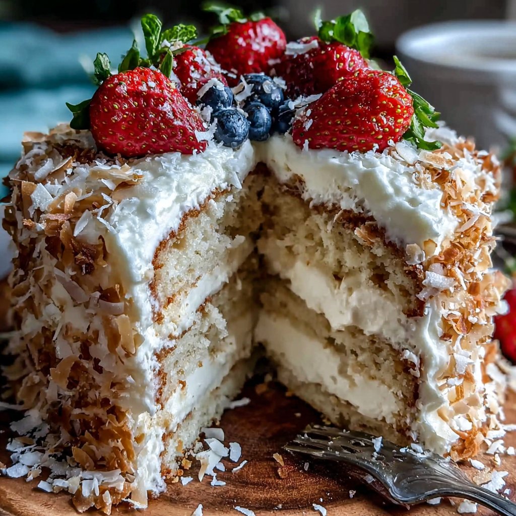 Coconut Cream Spring Cake
