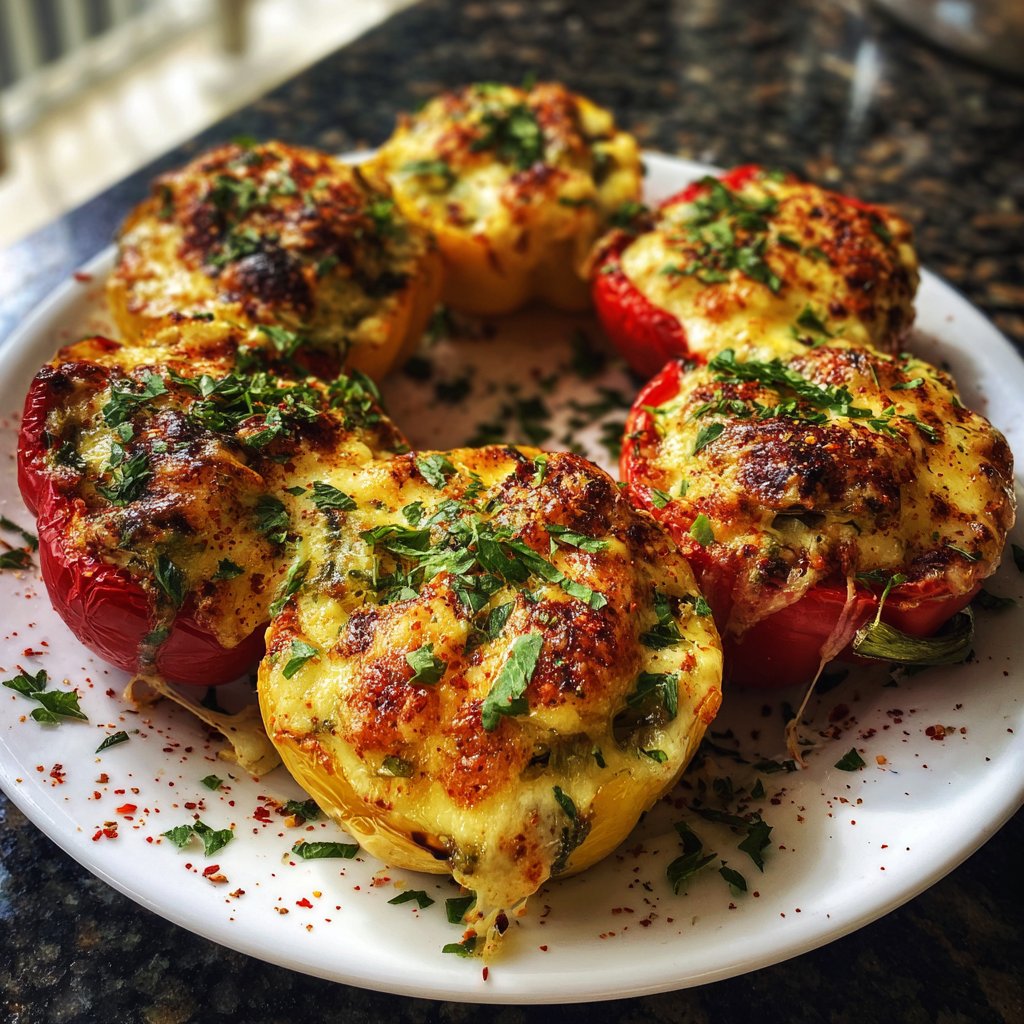 Quick Cheese Stuffed Peppers