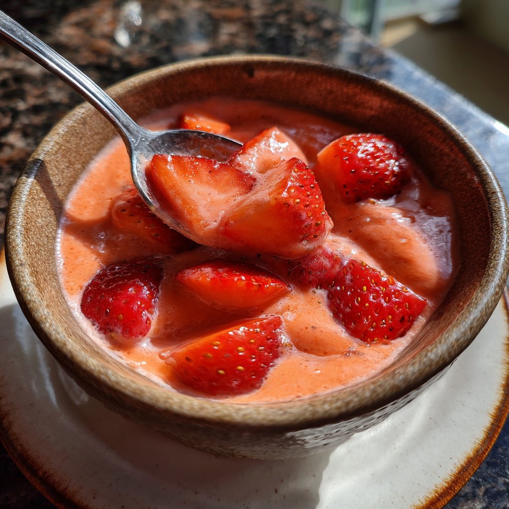 Chilled Strawberry Cantaloupe Soup